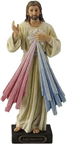 GOV Divine Mercy, Full Hand-Painted Color, 8" Statue