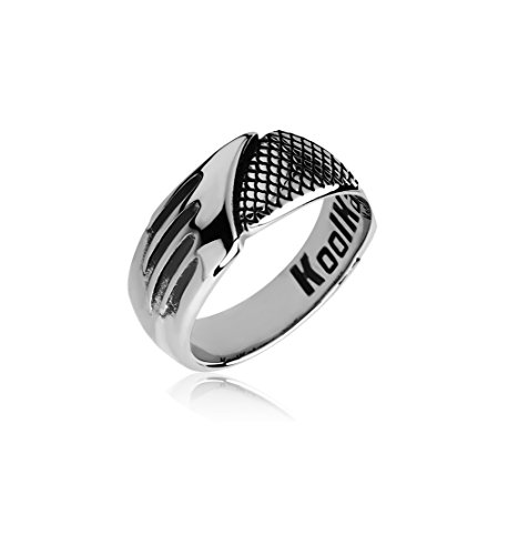 Qbubble Bubble Kool Katana Surgical Stainless Steel Ring silver-tone