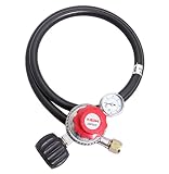 KIBOW 0~30 PSIG Type 1(QCC1) Adjustable High Pressure Propane Regulator w/0~60PSI Gas Flow Indicator for Forge/Foundry