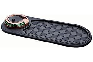 BOOMY LINS Multifunction Car Anti-Slip Mat Auto Universal Phone Holder-Rotatable Car Phone Holder Dashboard Mat,Universal Anti-Slip Pad with Parking Number Sticker, Large Storage for Phones, Glasses, Keys (B2)