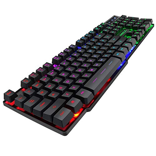 Fashionlook Ak-600 Gaming Keyboard 104 Keycaps RGB Backlit Mechanical Keyboard Game Keyboards with Ru Sticker for Pc Laptop Computer USB Wired Keyboard - Thumbnail 4