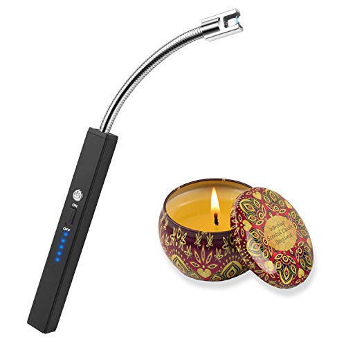 Candle Lighter, Electric Arc Lighter 360° Flexible Neck USB