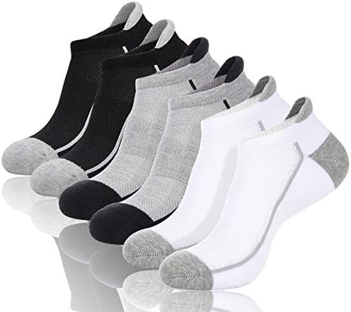 Men's 6 & 10 Pack Low Cut Ankle Performance Cushioned Athletic Socks With Reinforced Heel and Toe