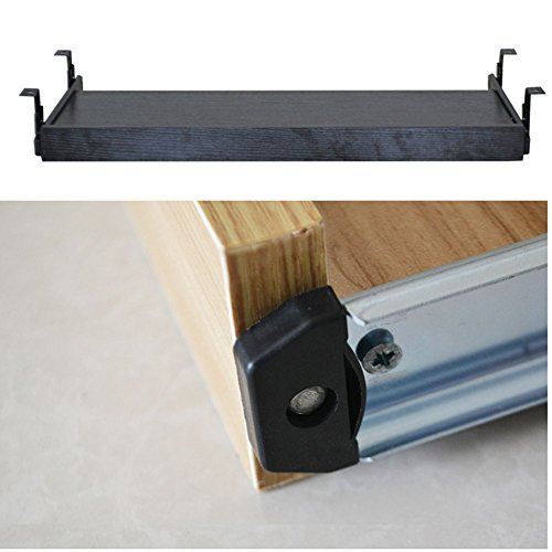 20x11" Home Furniture Office Keyboard Tray Drawers Slide Two Rail Slide Keyboard Tray Mute Suitable for Small Keyboard Light Walnut - Thumbnail 2