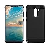 AVIDET Xiaomi Pocophone F1 / Xiaomi Poco F1 Case, Lightweight Slim Soft Carbon Fiber TPU Cover with Brushed Design for Xiaomi Pocophone F1 / Xiaomi Poco F1（Black）