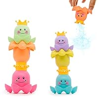 Yansion Baby Bath Toys Stacking Cups Nesting Cups Water Playing Octopus Rain Toy Bathtub Bathroom Pool Bath Time for Kids Toddler Baby Boys Girls, Bath Tub