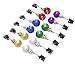 Anjou Beard Ornaments, Beard Baubles, 12pcs Colorful Christmas Facial Hair Baubles in The Holiday Spirit, Red, Green, Blue, Purple, Gold and Silver, Easy Attach Mini Mustache, Gift for Men