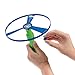 Kicko Flying Saucer Toy Set - Pack of 2-4 Piece Set, 6.5 Inch Launcher, 3 Inch Disc and 2 7.25 Inch Discs - Colors Green and Blue - for Kids Party Favors, Bag Stuffers, Fun, Toy, Prize
