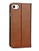 valkit for iPhone 7 Cases, iPhone 7 Wallet Case, Premium Genuine Leather Wallet Flip Folio Protective Stand Case Cover for iPhone 7 4.7 Inch with Magenet Closure and Credit Card Holder, Brown Color