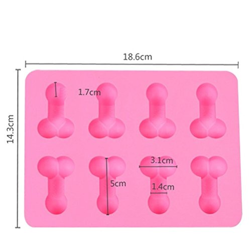 Zomup Fancy Gift Sex Erotic Penis Silica Gel Cake Mold Ice Mold Baking Tools Bakeware Pan Tray Racy Party Food Mold (Pink) - Thumbnail 5