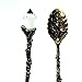C-Pioneer 5pcs Retro Luxury Palace Carved Coffee Tea Mini Spoon Eco-Friendly