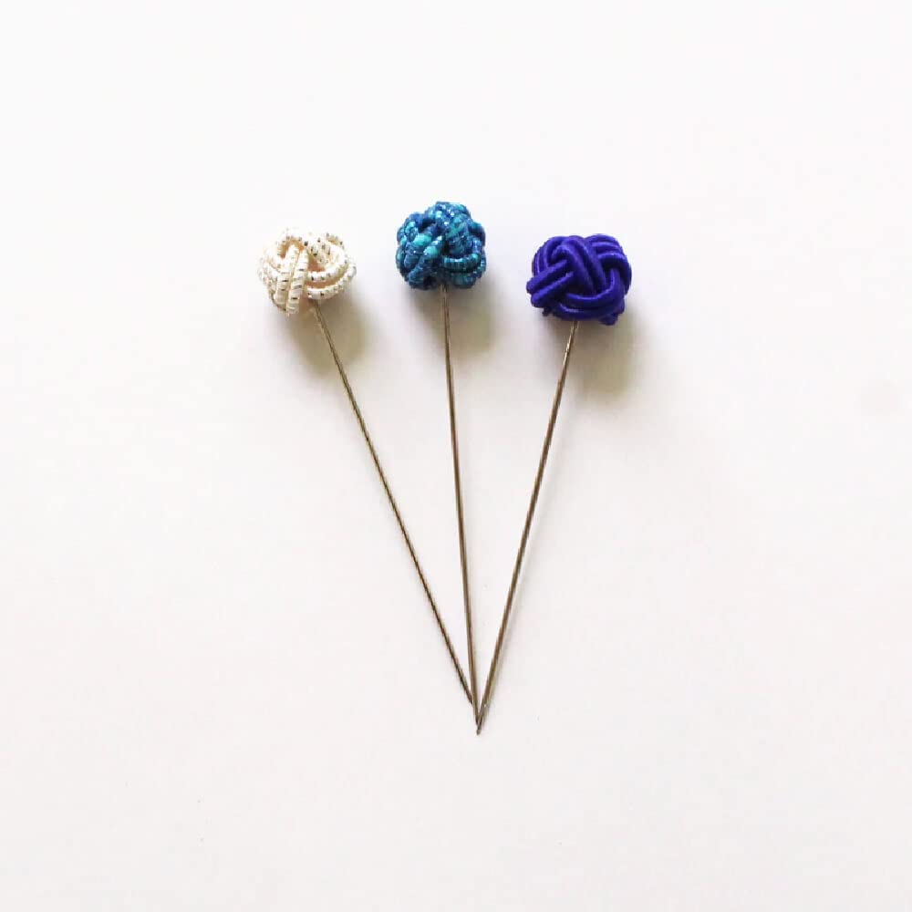Cohana - Blue LIDA Mizuhiki (0.50 x 40mm) Sewing Pins - 3 Pieces