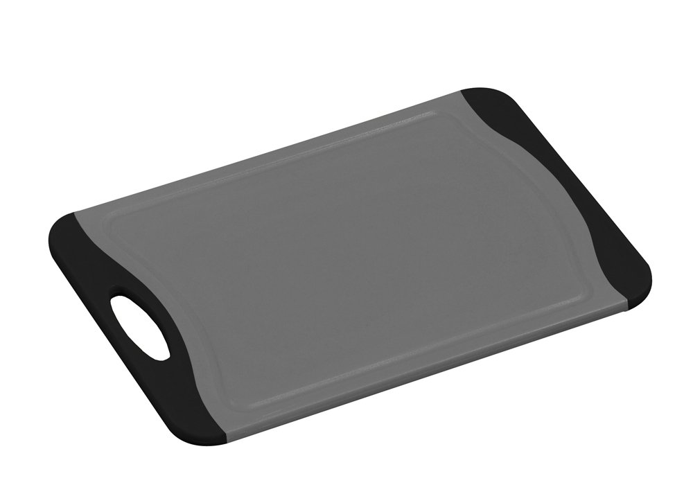 Kesper Antibacterial Cutting Board, Plastic, Grey, 36.5 x 25 x 0.9 cm