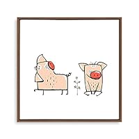 Framed Canvas Wall Art Cartoon Pattern Canvas Prints Home Artwork Decoration for Children's Room,Bedroom - 16x16 inches