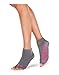 Tucketts Anklet Toeless Non-Slip Grip Socks - Anti Skid Yoga, Barre, Pilates, Home & Leisure, Pedicure - S/M - 1 pair Moli Grey/Pink Triangles