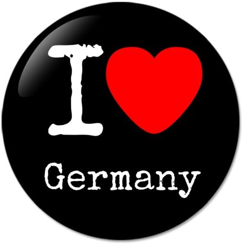 I LOVE Germany Bottle Opener Round Button Badges With Refrigerator Magnet, NEW 2.25 Inch (58mm)