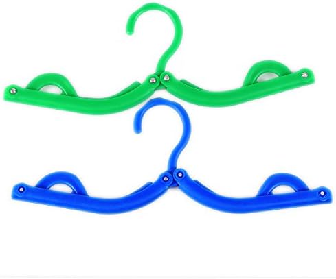 YIR Plastic Clothes Hanger Foldable Travel Magic Hanger For Home Travel USE 2pcs ( Blue ,Green)