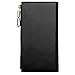 PEIUJIN Women's Large Capacity Luxury Genuine Leather Wallet with Zipper Pocket Smartphone Clutch (Black RFID Blocking)