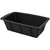 Forma Assadeira de Silicone para Pão e Bolo Inglês, 24 x 13 cm, Preta, Flexível e Resistente
