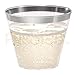 DRINKET Silver Plastic Cups 9 oz Clear/Tumblers Fancy Plastic Wedding Cups With Silver Rim 50 Ct Disposable For Party Holiday and Occasions SUPER VALUE PACK