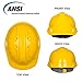 AMSTON Safety Hard Hat, Head Protection, “Keep Cool” Vented Helmet, Fully Adjustable, Low Profile, Cap Style, Type 1 Class C, Construction, ANSI Z89.1, Yellow