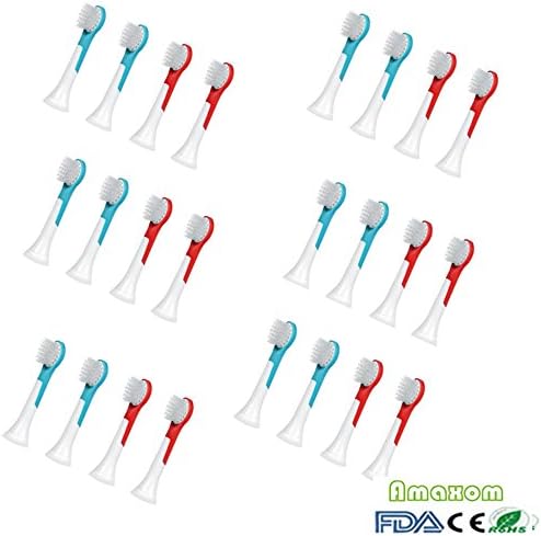 Amaxom Premium Replacement Toothbrush Heads for Philips Sonicare for Kids Standard Size Toothbrushes HX6034(HX6032/94),Ages 4-7, 24 Count(6-pack).