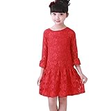 Girls Half Sleeve A-line Dresses Kids Summer Sundress One-piece Dress Skirt