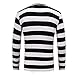 OThread & Co. Men's Long Sleeve Striped T-Shirt Basic Crew Neck Shirts (Small, Black&White)