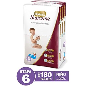 Huggies Supreme, Niño, Etapa 6, 180 Pañales: Amazon.com.mx: Salud