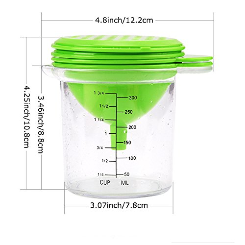 Tenta Kitchen Citrus Juicer Reamer with Handle and Pour Spout, Green (5 in 1) - Thumbnail 2