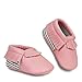 Frills Infant Toddlers Baby Boys Girls Soft Soled Fringe Crib Shoes PU Moccasins (12-18 M / 12.5cm - Length, 6.5cm - Width, Pink/Stripes)