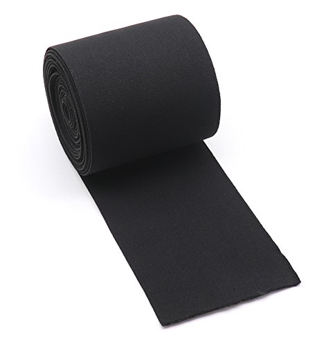 Black Woven Elastic Band 50mm/2" Knitted Springy Band 11.2 Yards Length Tailor Clothing Trousers Drawers,Waistband - Thumbnail 2