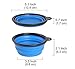 Vivifying Collapsible Dog Bowls, 2 Pack Silicone BPA Free Foldable Travel Dog Bowl for Feed and Water (Black+Blue)