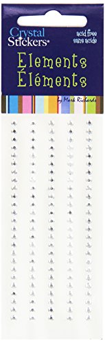 Mark Richards Elements Crystal Stickers 1652 120-Piece Self-Adhesive Rhinestones, 3mm, Clear