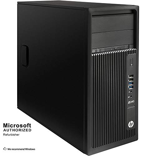HP Workstation Z240 Tower Computer PC, Intel Quad Core i7 6700 up to 4.0GHz, 16G DDR4, 3T, WiFi, BT 4.0, DVD, Windows 10 Pro 64-Multi-Language Support English/Spanish/French(Renewed)