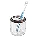 iDesign Hamilton Glass and Steel Divided Toothbrush Holder - 3.67