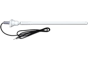 ENROCK MARINE Enrock 20W White Flexible Rubber Mast Long Range Marine Boat Yacht AM/FM Radio Antenna