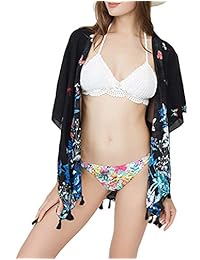 Kimonos para mujer de manga larga cárdigan suelto floral Tops Casual Blusa Cover Ups S-XL