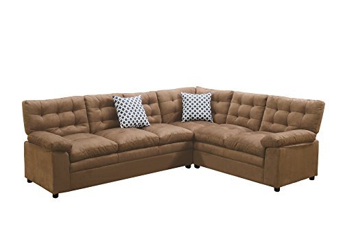 Poundex Bobkona Eylan Microfabric SECTIONAL in Saddle