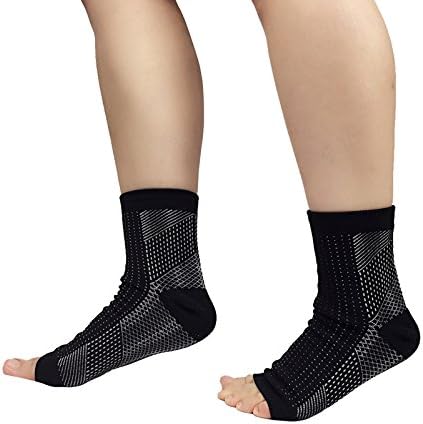 1 Pair Medical Grade Ankle Support Sleeve Multi Zone Compression Ankle Brace Foot cover toe socks for Basketball football,Use for Sports Injury Rehabilitation &amp; Protection against Reinjury