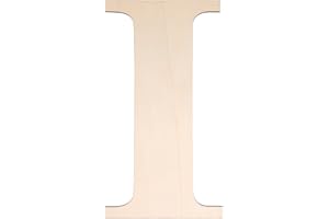 KOOCHOICE 12 Inch Wooden Letter, Smooth Surface Wood Letters for Wall Decor, 1/5 INCH Blank Unfinished Wooden Letters for Home Wall Decor DIY Painting Crafts(Letter I)