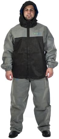 Envirofit Reflective Two Tone Rain Jacket, Grey/Black, Medium
