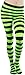 ToBeInStyle Women's Full Footed Wide Striped Tights (Plus Size, Black And Neongreen)