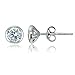 Sterling Silver Cubic Zirconia Bezel-Set Martini Stud Earrings
