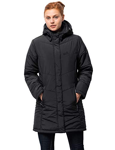 Jack Wolfskin Women's Svalbard Insulated Long Jacket, Black, X-Large