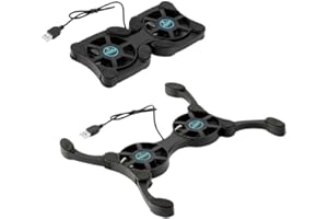 HogarTech Laptop Cooling Pad with USB Fan and Folding Design for Mini Laptop, Black, 18.5 x 9.5 cm