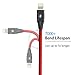 Aimus Phone Charger Cable, 3 Pack 4FT+4FT+6FT Cotton Braided Data Cable Line with LED Light USB Charger Cable Gaming Charging Cable Cord Compatible with iPhone X/8/7/7 Plus/6/6s/5/, iPad and iPod- Red