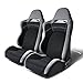 Pair of Full Reclinable T100 Type-R (Gray & Black) Racing Seat+Adjustable Sliders