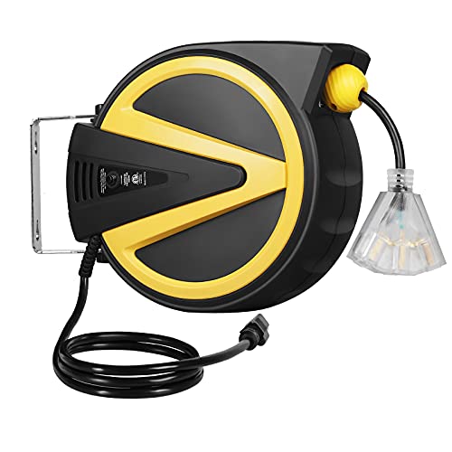 DEWENWILS Retractable Extension Cord Reel, 40 FT Electric Cord Reel
