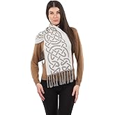 SAOL Traditional Celtic Knotwork Scarf for Women 100% Egyptian Cotton